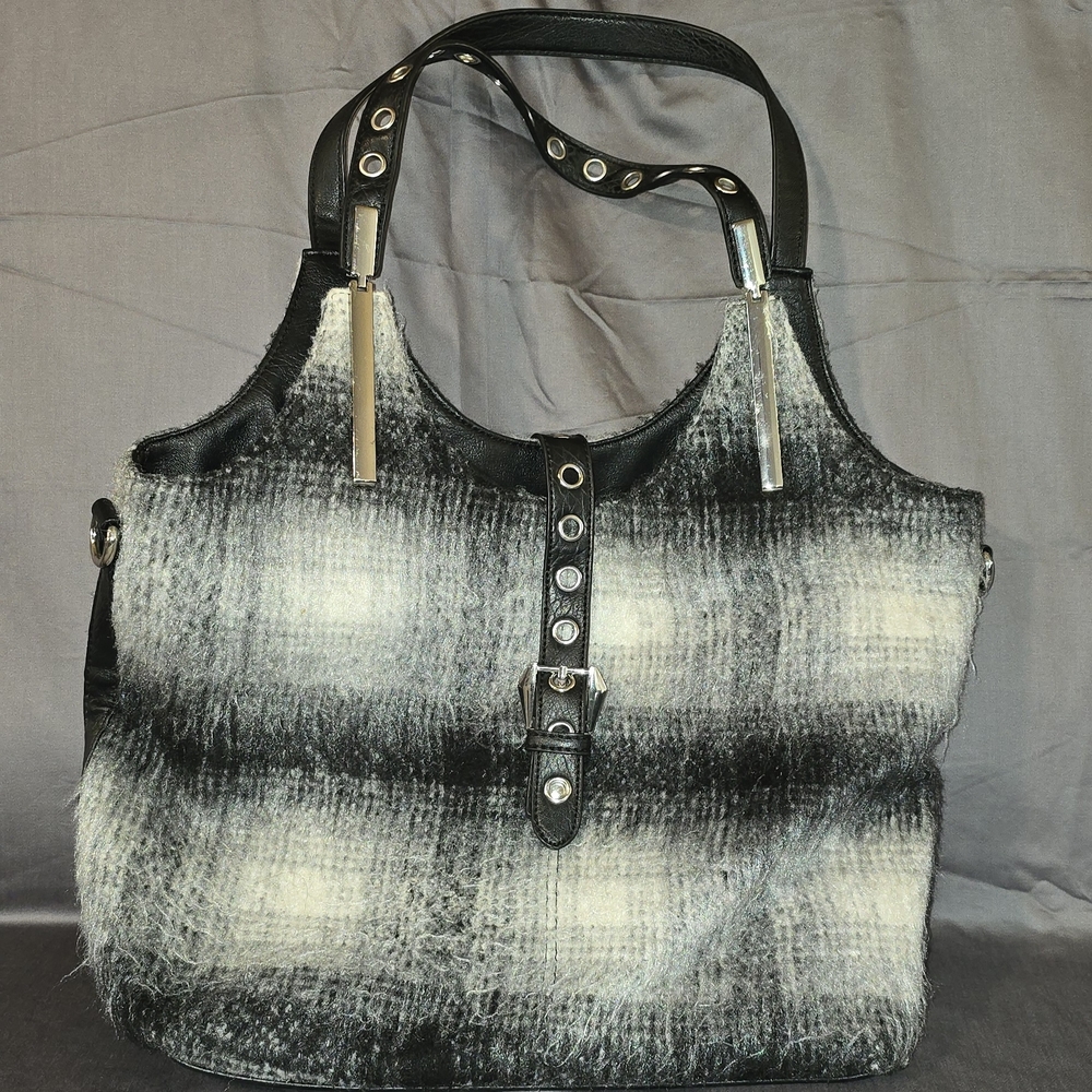 Elegant Black and Gray Women's Satchel